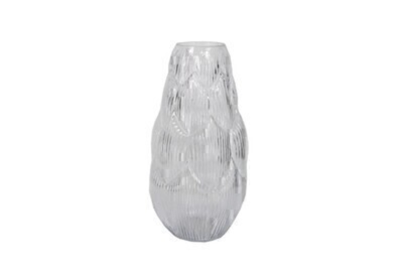 Tall Artichoke Clear Glass Vase by Gisela Graham Tall Artichoke Clear Glass Vase by Designer Gisela Graham.  This large decorative vase is perfect for flowers or looks lovely without due to the delicate design.